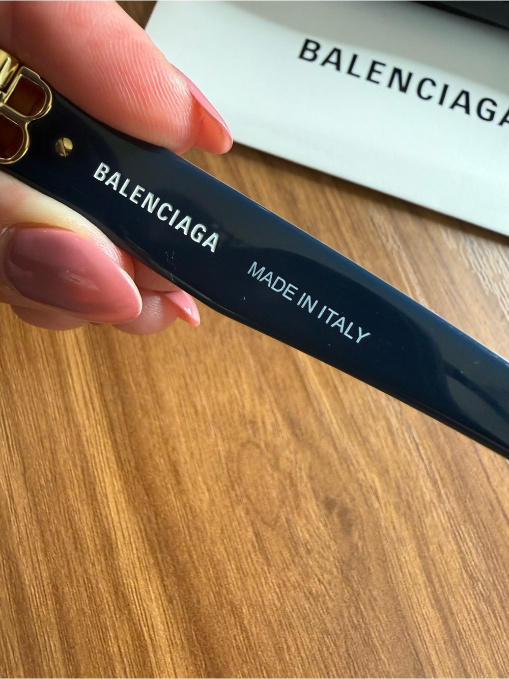 Balenciaga BB0102SA Dynasty Cat-Eye Sunglasses Blue Acetate / Gold (Asian Fit) - Picture 6 of 10
